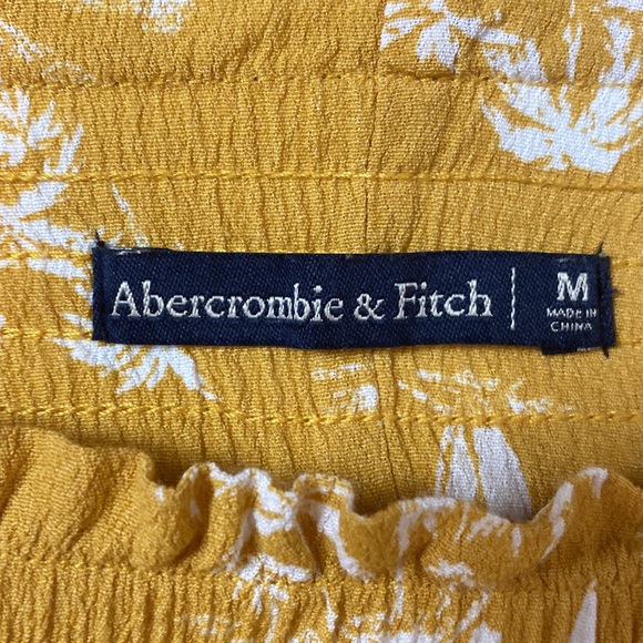 Abercrombie & Fitch High Waist Tropical Hawaiian Print Pant Golden Yello… - Picture 9 of 11